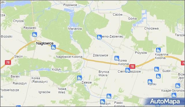 mapa Zdanowice, Zdanowice na mapie Targeo