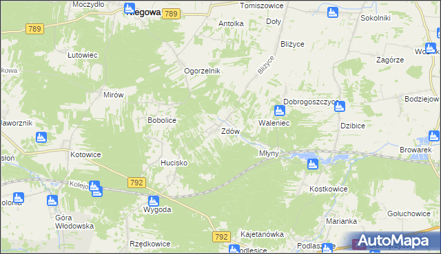 mapa Zdów, Zdów na mapie Targeo