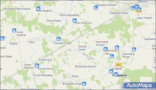 mapa Zdrody Nowe, Zdrody Nowe na mapie Targeo