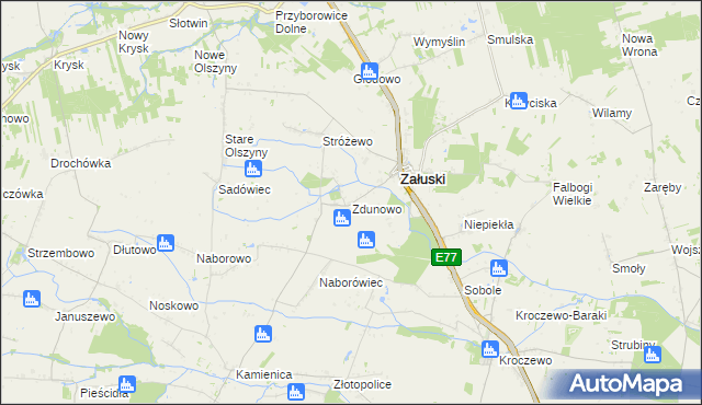 mapa Zdunowo gmina Załuski, Zdunowo gmina Załuski na mapie Targeo