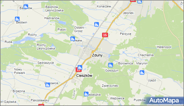 mapa Zduny powiat krotoszyński, Zduny powiat krotoszyński na mapie Targeo