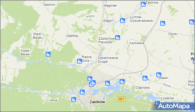 mapa Zdziechowice Drugie, Zdziechowice Drugie na mapie Targeo