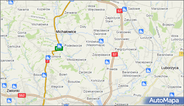 mapa Zdzięsławice, Zdzięsławice na mapie Targeo