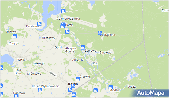 mapa Żebrowo, Żebrowo na mapie Targeo