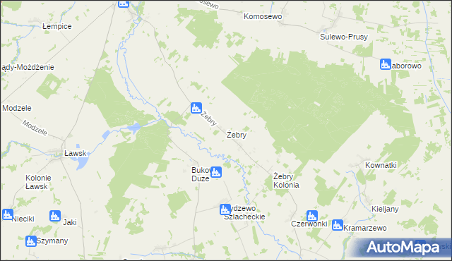 mapa Żebry gmina Wąsosz, Żebry gmina Wąsosz na mapie Targeo