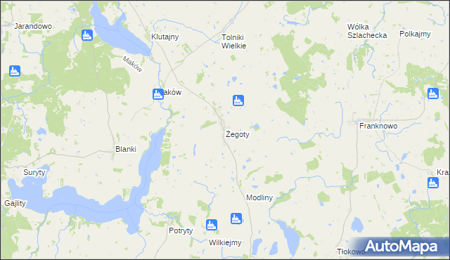 mapa Żegoty, Żegoty na mapie Targeo