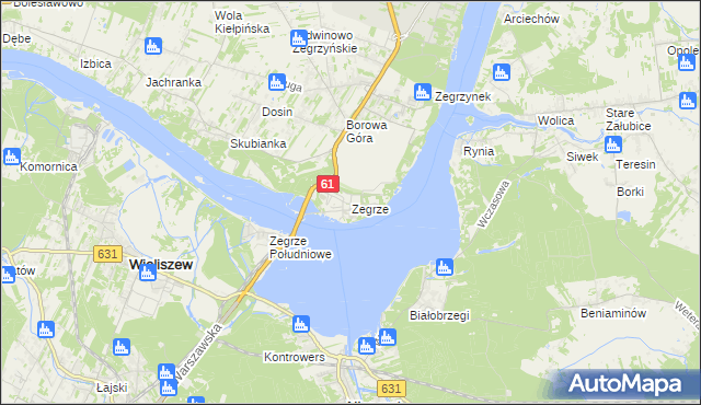 mapa Zegrze, Zegrze na mapie Targeo