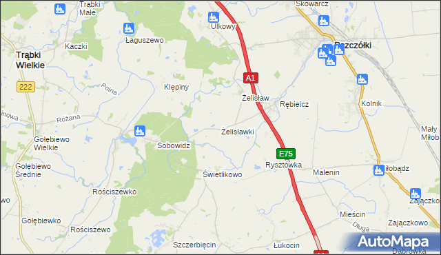 mapa Żelisławki, Żelisławki na mapie Targeo