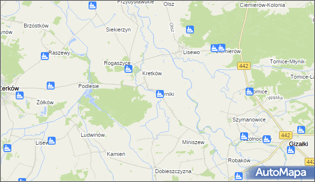 mapa Żerniki gmina Żerków, Żerniki gmina Żerków na mapie Targeo
