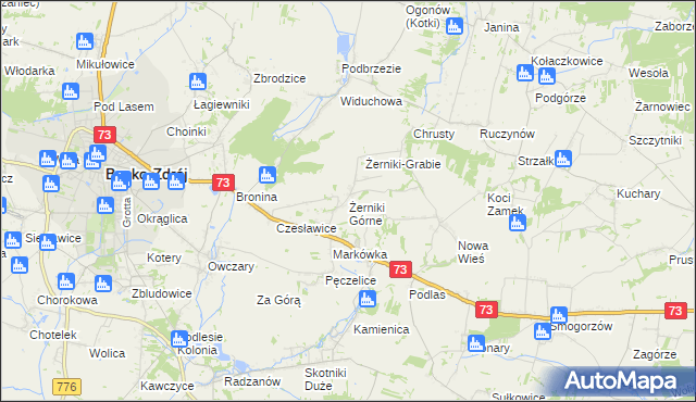 mapa Żerniki Górne, Żerniki Górne na mapie Targeo