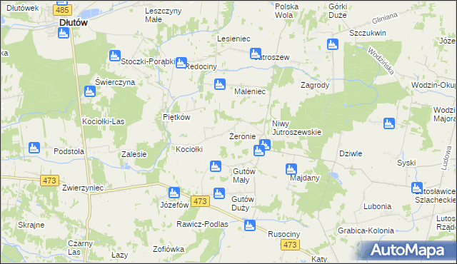 mapa Żeronie, Żeronie na mapie Targeo