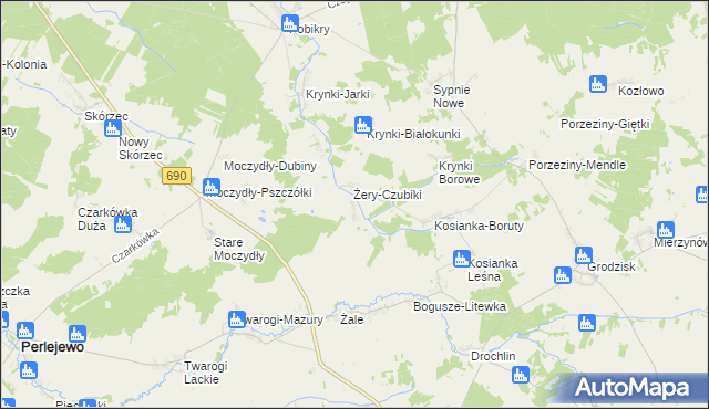 mapa Żery-Pilaki, Żery-Pilaki na mapie Targeo