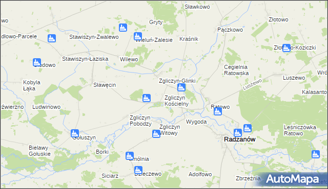 mapa Zgliczyn Kościelny, Zgliczyn Kościelny na mapie Targeo