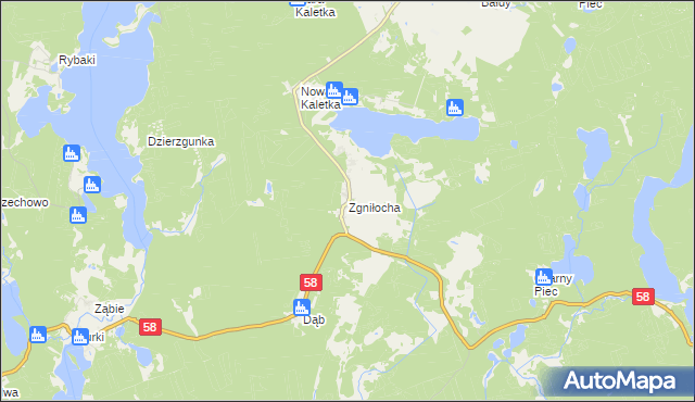 mapa Zgniłocha, Zgniłocha na mapie Targeo