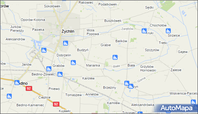 mapa Zgoda gmina Żychlin, Zgoda gmina Żychlin na mapie Targeo