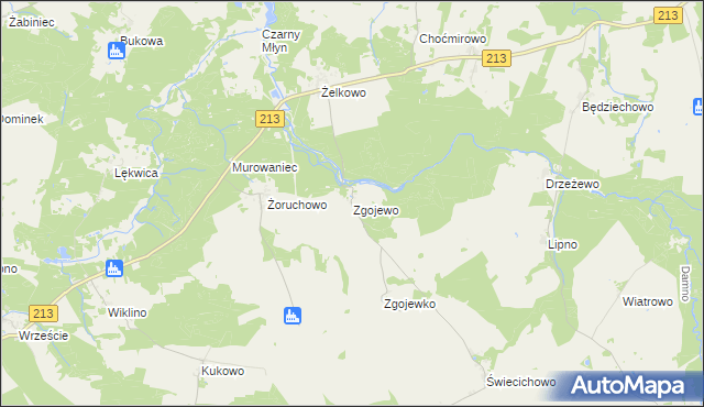 mapa Zgojewo, Zgojewo na mapie Targeo