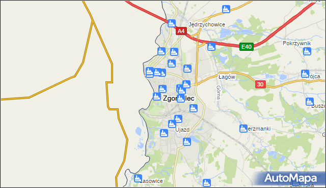 mapa Zgorzelec, Zgorzelec na mapie Targeo