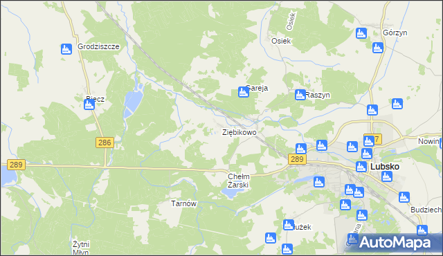 mapa Ziębikowo, Ziębikowo na mapie Targeo