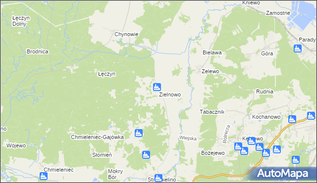 mapa Zielnowo gmina Luzino, Zielnowo gmina Luzino na mapie Targeo