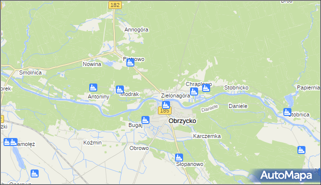 mapa Zielonagóra, Zielonagóra na mapie Targeo