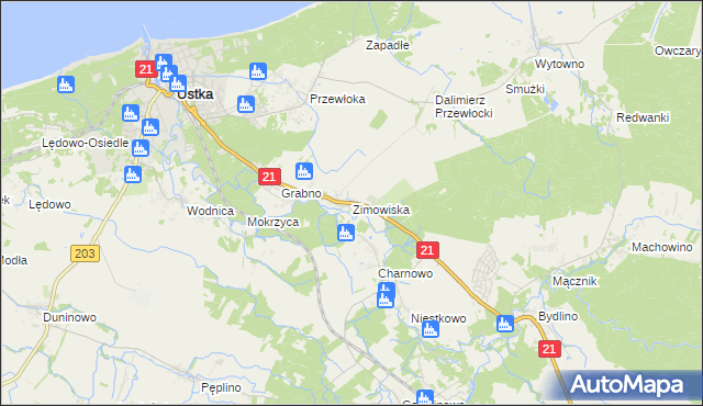 mapa Zimowiska, Zimowiska na mapie Targeo