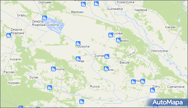 mapa Ziomek, Ziomek na mapie Targeo