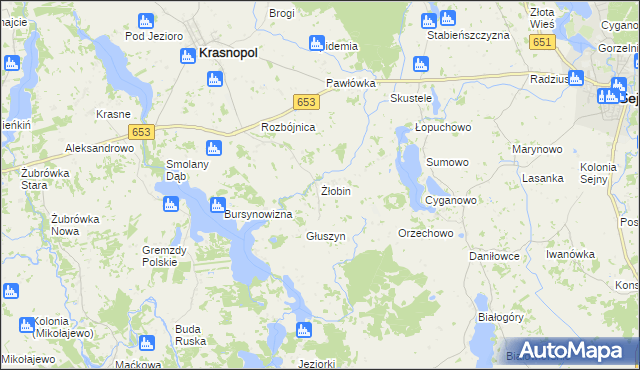 mapa Żłobin, Żłobin na mapie Targeo