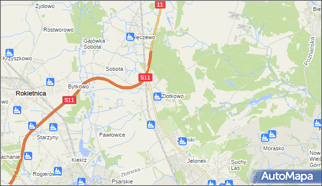 mapa Złotkowo, Złotkowo na mapie Targeo