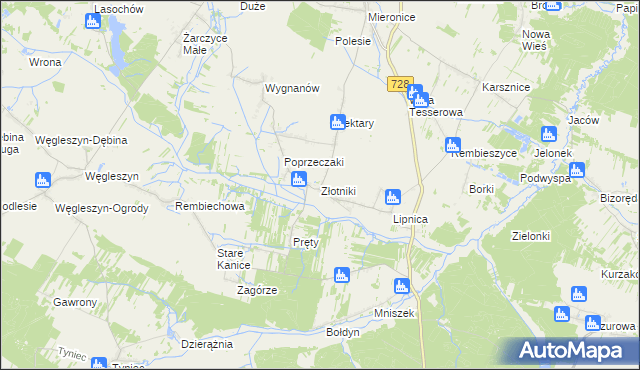 mapa Złotniki gmina Małogoszcz, Złotniki gmina Małogoszcz na mapie Targeo