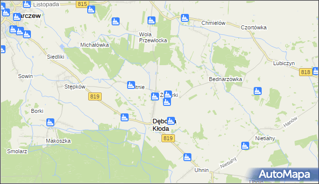 mapa Żmiarki, Żmiarki na mapie Targeo