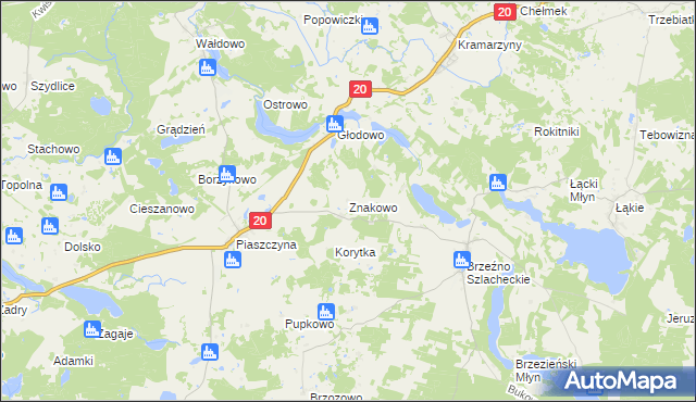 mapa Znakowo, Znakowo na mapie Targeo