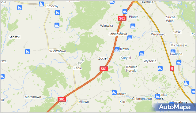 mapa Zocie, Zocie na mapie Targeo