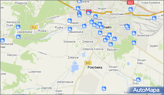 mapa Żółtańce-Kolonia, Żółtańce-Kolonia na mapie Targeo