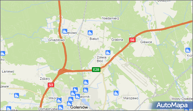 mapa Żółwia Błoć, Żółwia Błoć na mapie Targeo