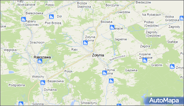 mapa Żołynia, Żołynia na mapie Targeo