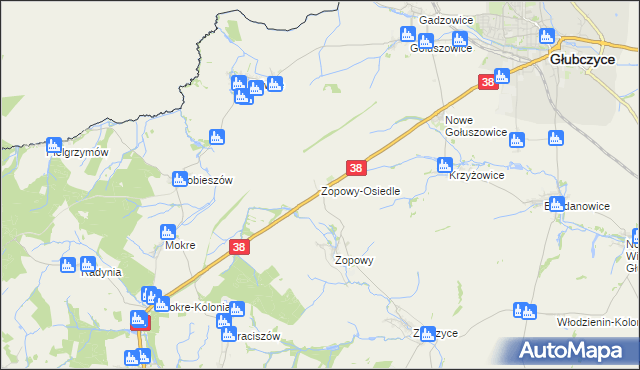 mapa Zopowy-Osiedle, Zopowy-Osiedle na mapie Targeo