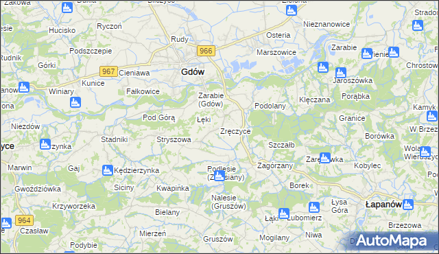 mapa Zręczyce, Zręczyce na mapie Targeo