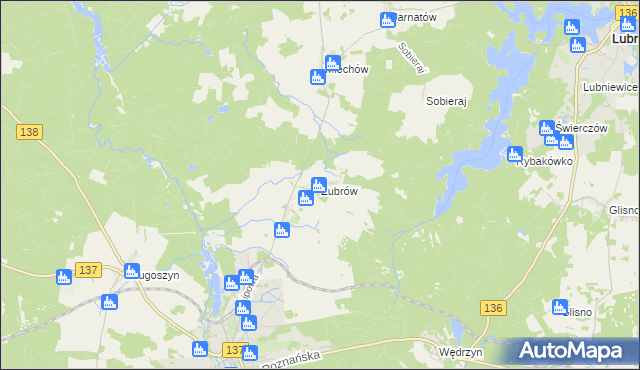 mapa Żubrów, Żubrów na mapie Targeo