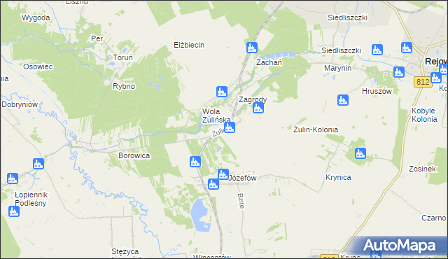 mapa Żulin gmina Łopiennik Górny, Żulin gmina Łopiennik Górny na mapie Targeo