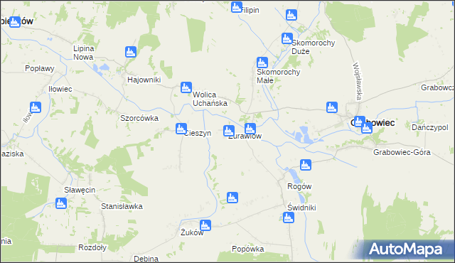 mapa Żurawlów, Żurawlów na mapie Targeo