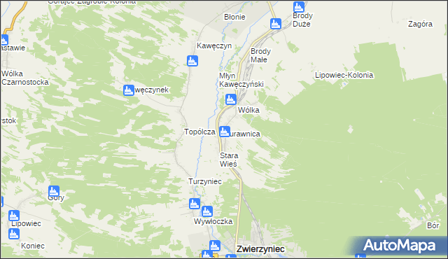 mapa Żurawnica, Żurawnica na mapie Targeo