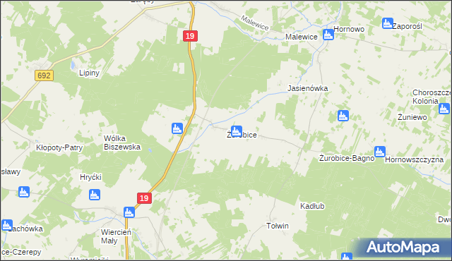 mapa Żurobice, Żurobice na mapie Targeo