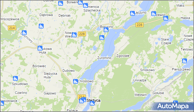 mapa Żuromino, Żuromino na mapie Targeo