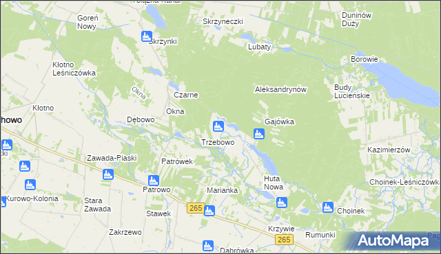 mapa Zuzinów, Zuzinów na mapie Targeo