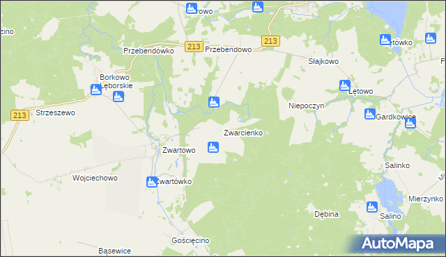 mapa Zwarcienko, Zwarcienko na mapie Targeo