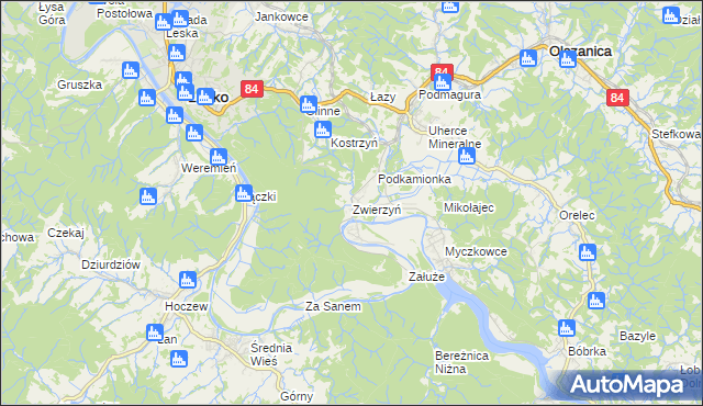 mapa Zwierzyń, Zwierzyń na mapie Targeo