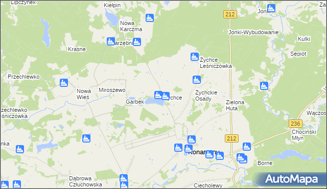 mapa Żychce, Żychce na mapie Targeo