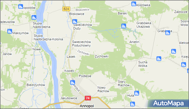 mapa Zychówki, Zychówki na mapie Targeo