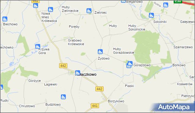 mapa Żydowo gmina Kołaczkowo, Żydowo gmina Kołaczkowo na mapie Targeo