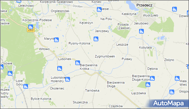 mapa Zygmuntówek gmina Kłodawa, Zygmuntówek gmina Kłodawa na mapie Targeo